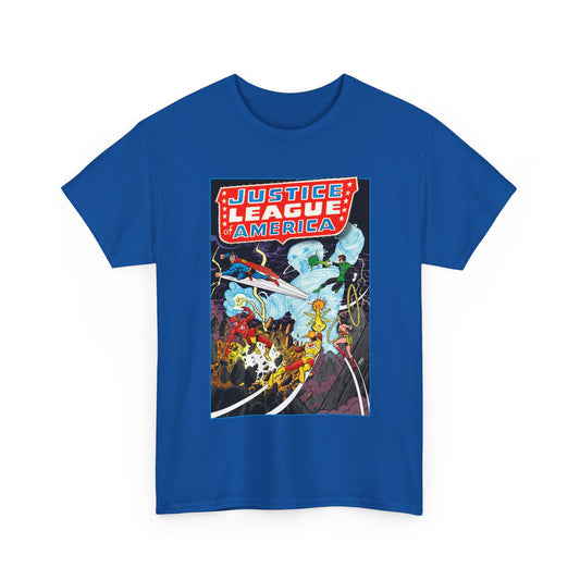 Justice League T-Shirt - George Perez Art - Tornado Tyrant - Superman, Firestorm, Flash, Wonder Woman, Green Lantern - DC Comics