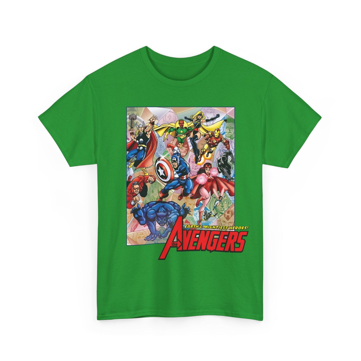Avengers T-Shirt - George Perez Art - Captain America, Iron Man, Thor, Scarlet Witch, Black Panther, Wonder Man, Beast, Vision - Marvel Comics