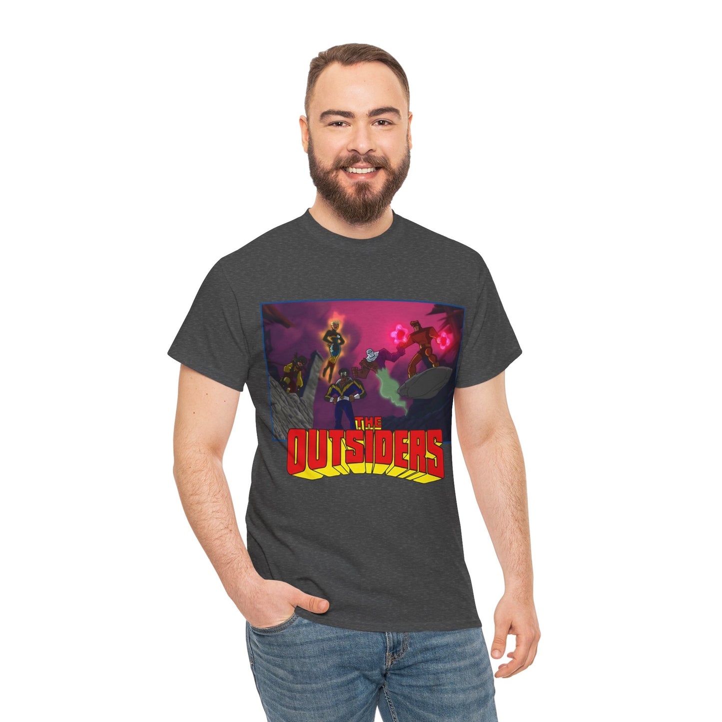 Outsiders T-Shirt - Batman: Brave & Bold Series - Halo, Geo-Force, Black Lightning, Katana, Metamorpho - DC Comics