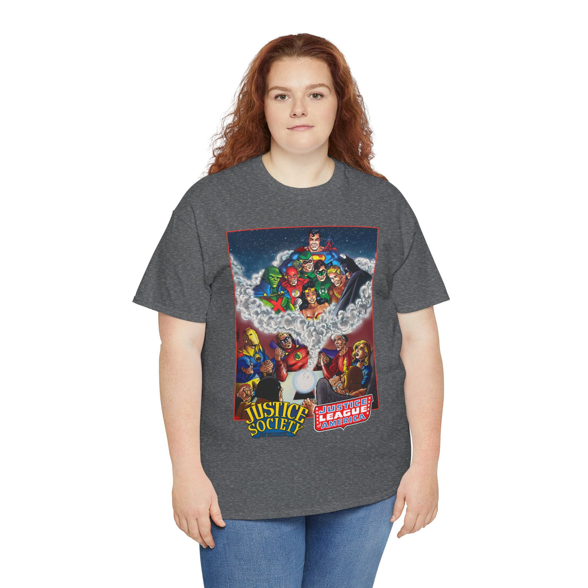 Justice Society & Justice League T-Shirt - George Perez Art - Golden & Silver Age - DC Comics