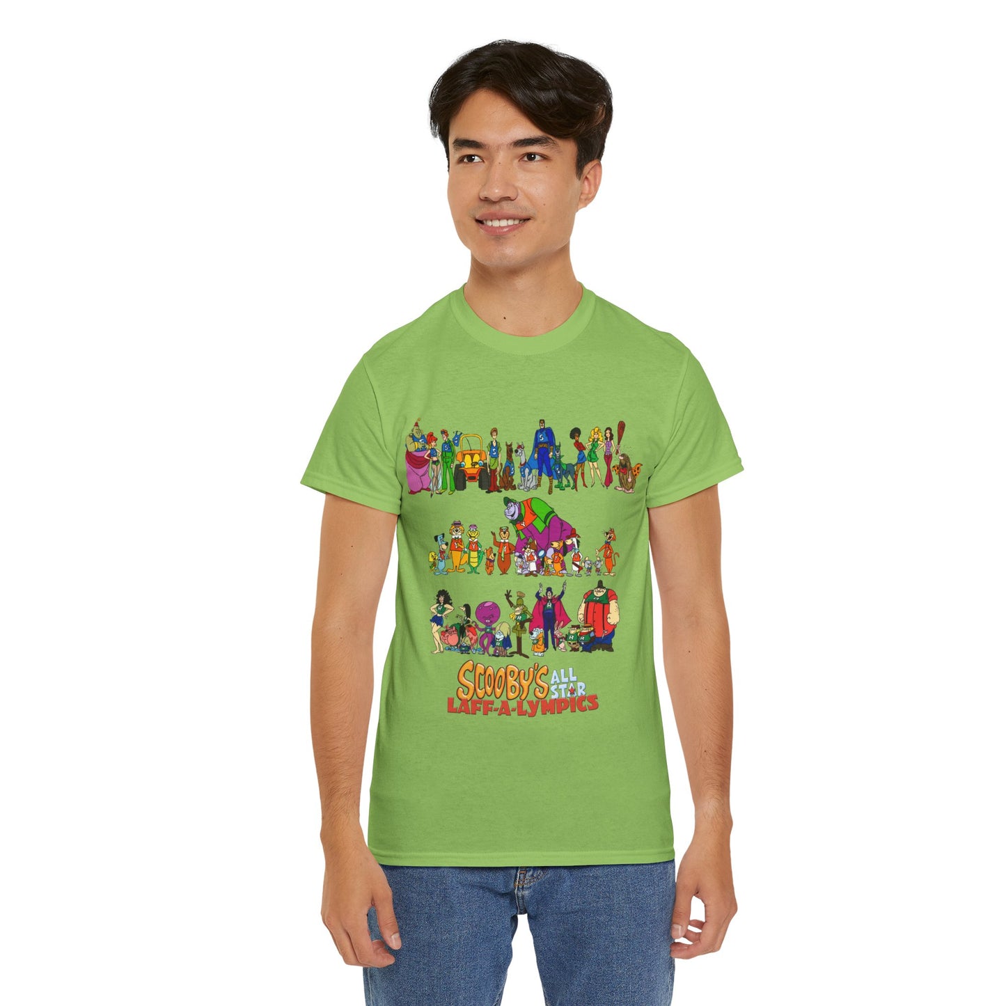 Scooby's All-Star Laff-A-Lympics T-Shirt - Hanna-Barbera Cartoon - Speed Buggy, Yogi Bear, Grape Ape, Scooby Dum, Shaggy, Wally Gator