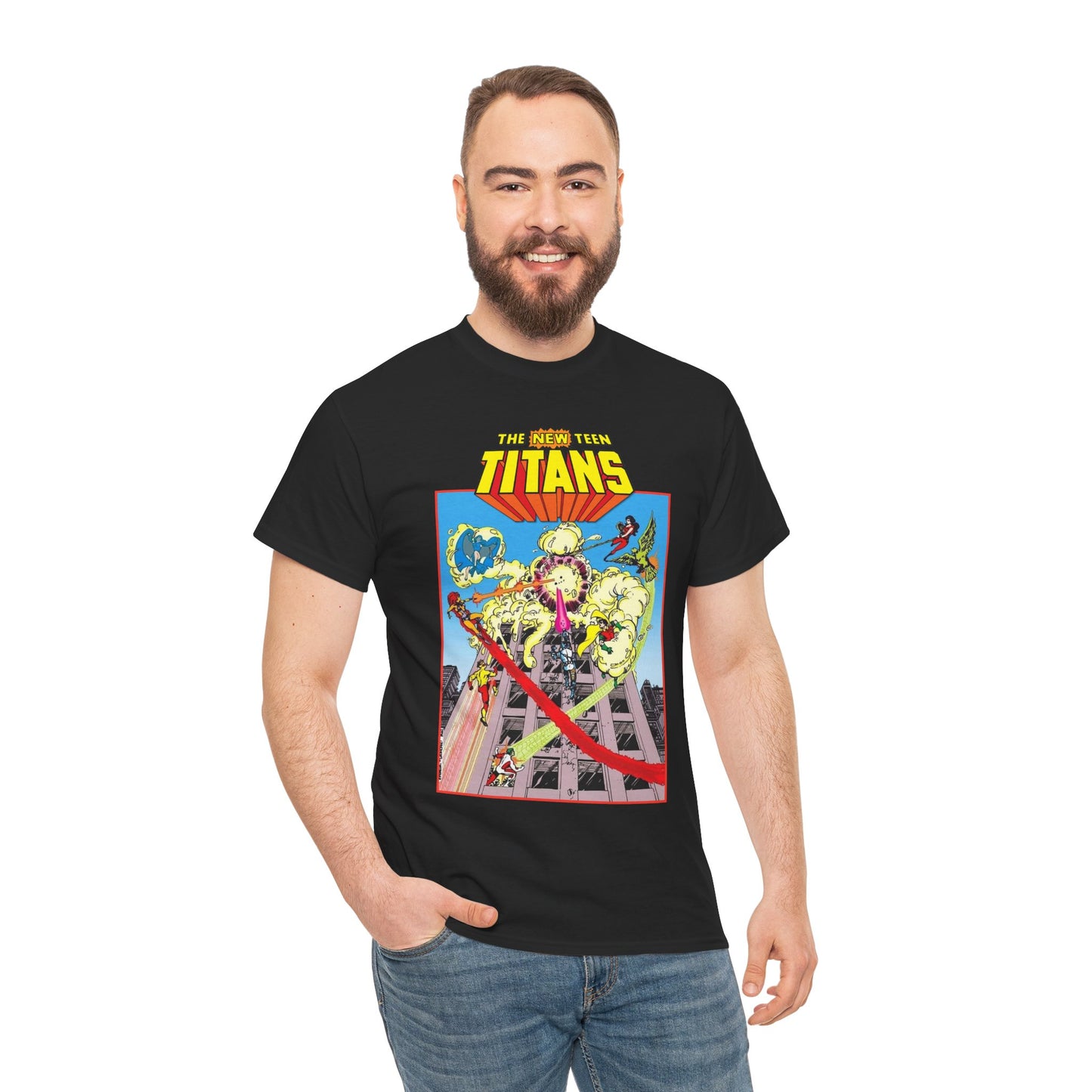 New Teen Titans T-Shirt - George Perez Art - DCCP #26 Preview Cover - Raven, Cyborg, Starfire, Changeling - DC Comics