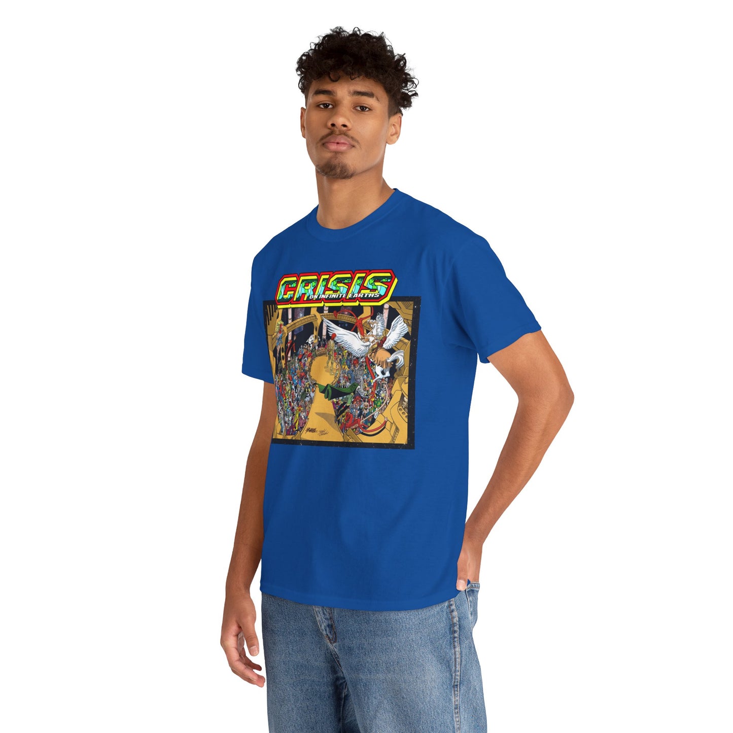 Crisis on Infinite Earths T-Shirt - George Perez & Jerry Ordway Art - The Monitor's Satellite - DC Comics