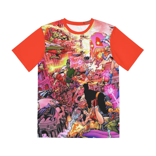 Crisis on Infinite Earths/DC Legends All Over Print Tee (Polyester) - George Perez Art - DC Comics (IMPROVED PLACEMENT AND PRINTING TECHNIQUES)