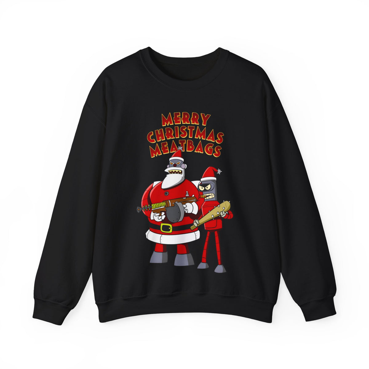 Robot Santa Claus & Bender Futurama Christmas Heavy Blend Crewneck Sweatshirt
