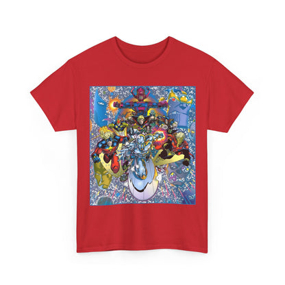 Marvel Cosmic Heroes T-Shirt - Silver Surfer, Captain Marvel, Adam Warlock, Quasar, Nova, Galactus, Jack of Hearts, Moondragon, Thanos