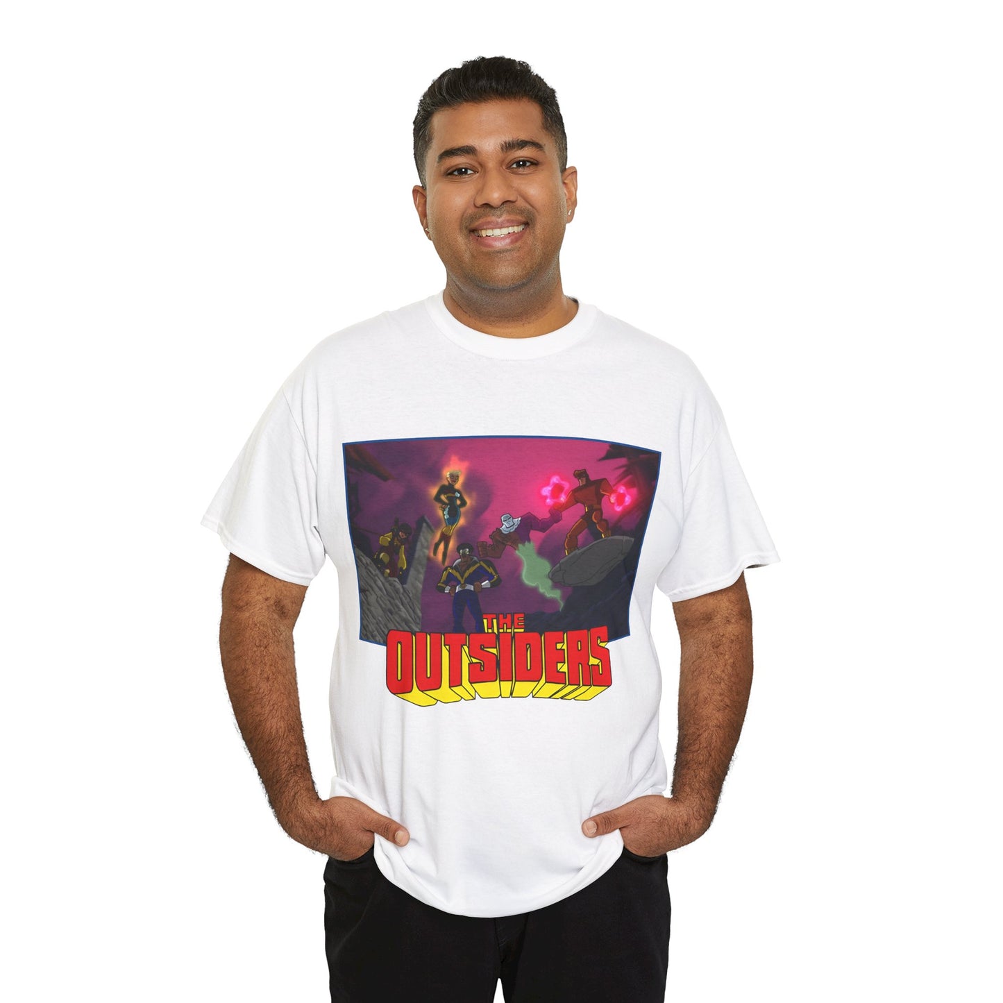 Outsiders T-Shirt - Batman: Brave & Bold Series - Halo, Geo-Force, Black Lightning, Katana, Metamorpho - DC Comics