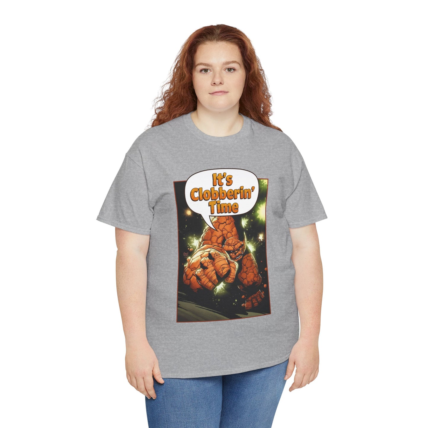 The Thing Shirt - Adam Kubert Art - It's Clobberin' Time - Fantastic Four Member - Marvel Comics