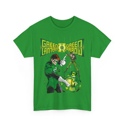Green Lantern & Green Arrow T-Shirt - Neal Adams Art - Hal Jordan & Oliver Queen - Justice League Members - 1970s DC Comics