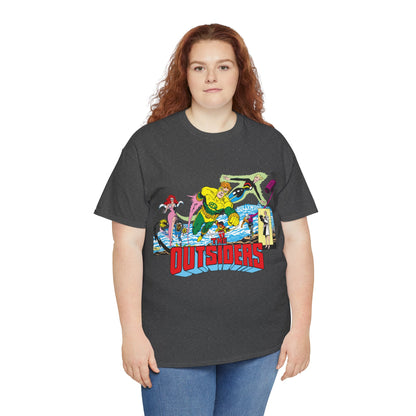 Outsiders T-Shirt - Amazing Jim Aparo Art - Black Lightning, Geo-Force, Katana, Metamorpho, Looker, Halo - DC Comics