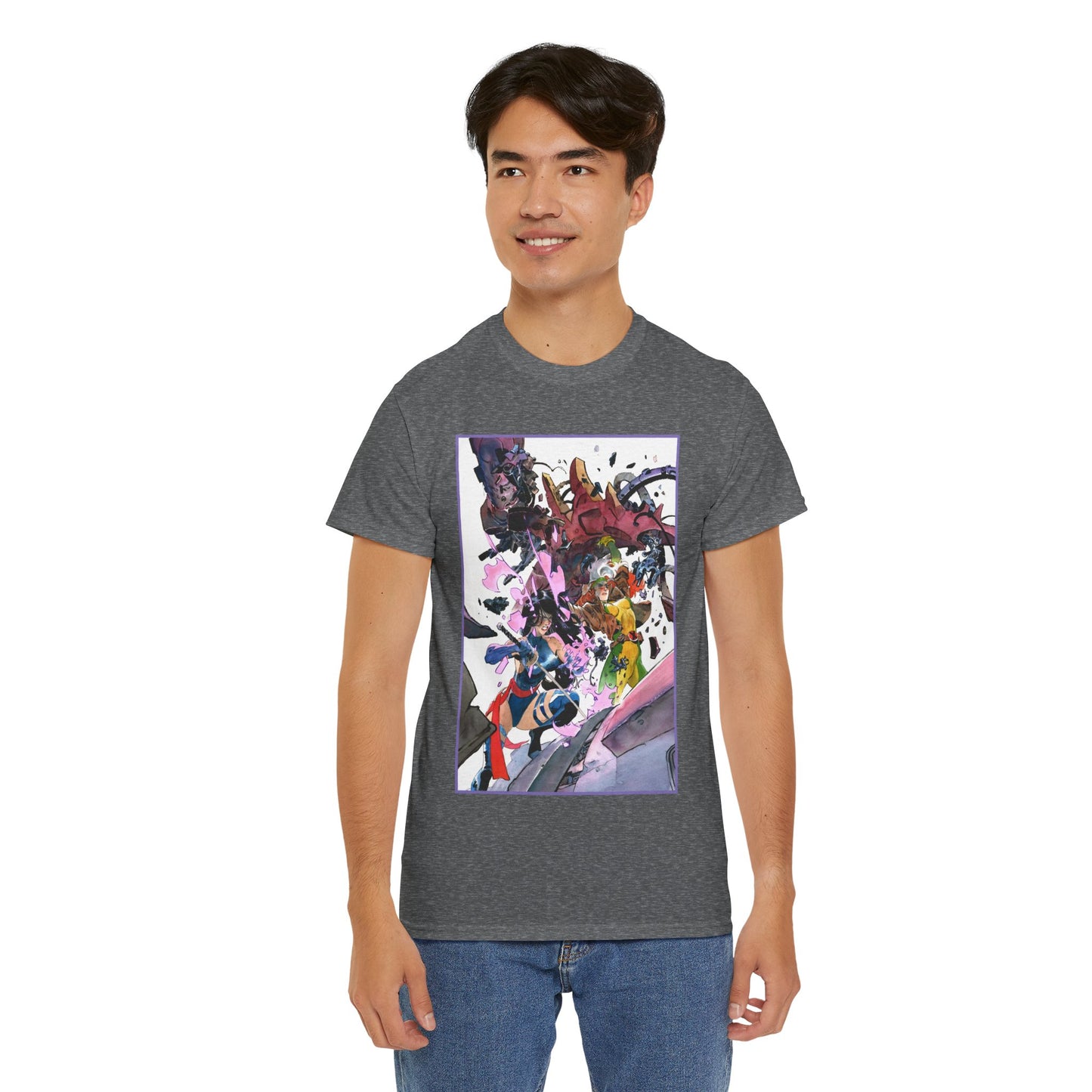Rogue & Psylocke T-Shirt - Ripping Apart a Sentinel - X-Men Mutants - Marvel Comics