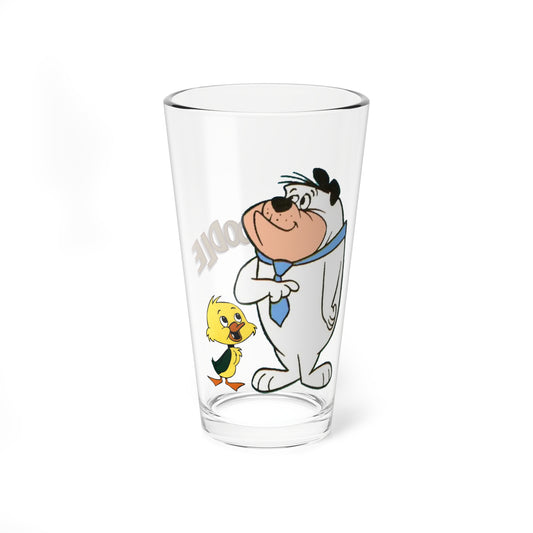 Yakky Doodle & Chopper Pint Glass, 16oz - Popular Hanna-Barbera 1960s Cartoon Characters