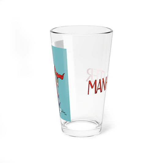 Manhunter Pint Glass, 16oz - Walt Simonson Art - Paul Kirk - Great Bronze Age Character - DC Comics