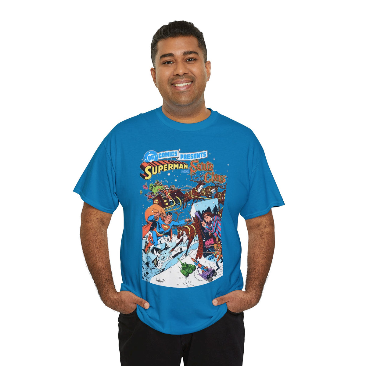 Superman & Santa Claus T-Shirt - José Luis García-López Art - DC Comics Presents #67 - Vs. Toyman