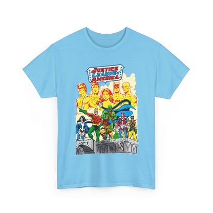 Justice League Detroit T-Shirt - Aquaman, Elongated Man, Zatanna, Vixen, Steel, Martian Manhunter, Vibe, Gypsy