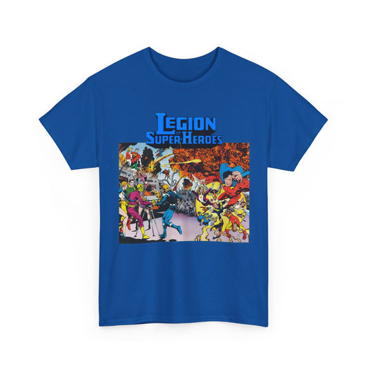 Legion of Super-Heroes T-Shirt - Steve Lightle Art - Mon-El, Saturn Girl, Brainiac 5, Sun Boy, Lightning Lad, Dawnstar, Timber Wolf - LOSH - DC Comics