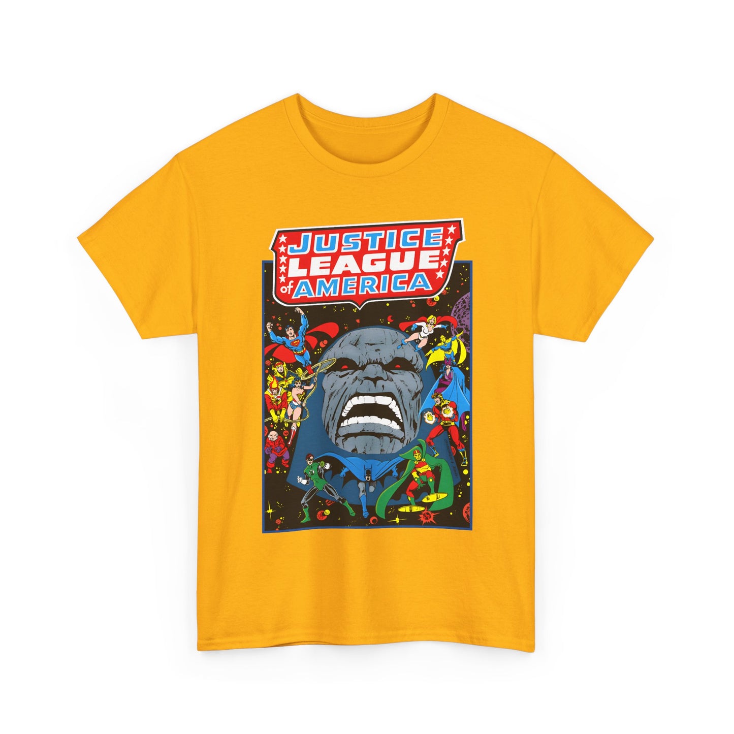 Justice League of America T-Shirt - George Perez Art - JLA/JSA/New Gods Crossover - Darkseid, Orion, Mr Miracle, Huntress, Firestorm, Dr Fate - DC Comics