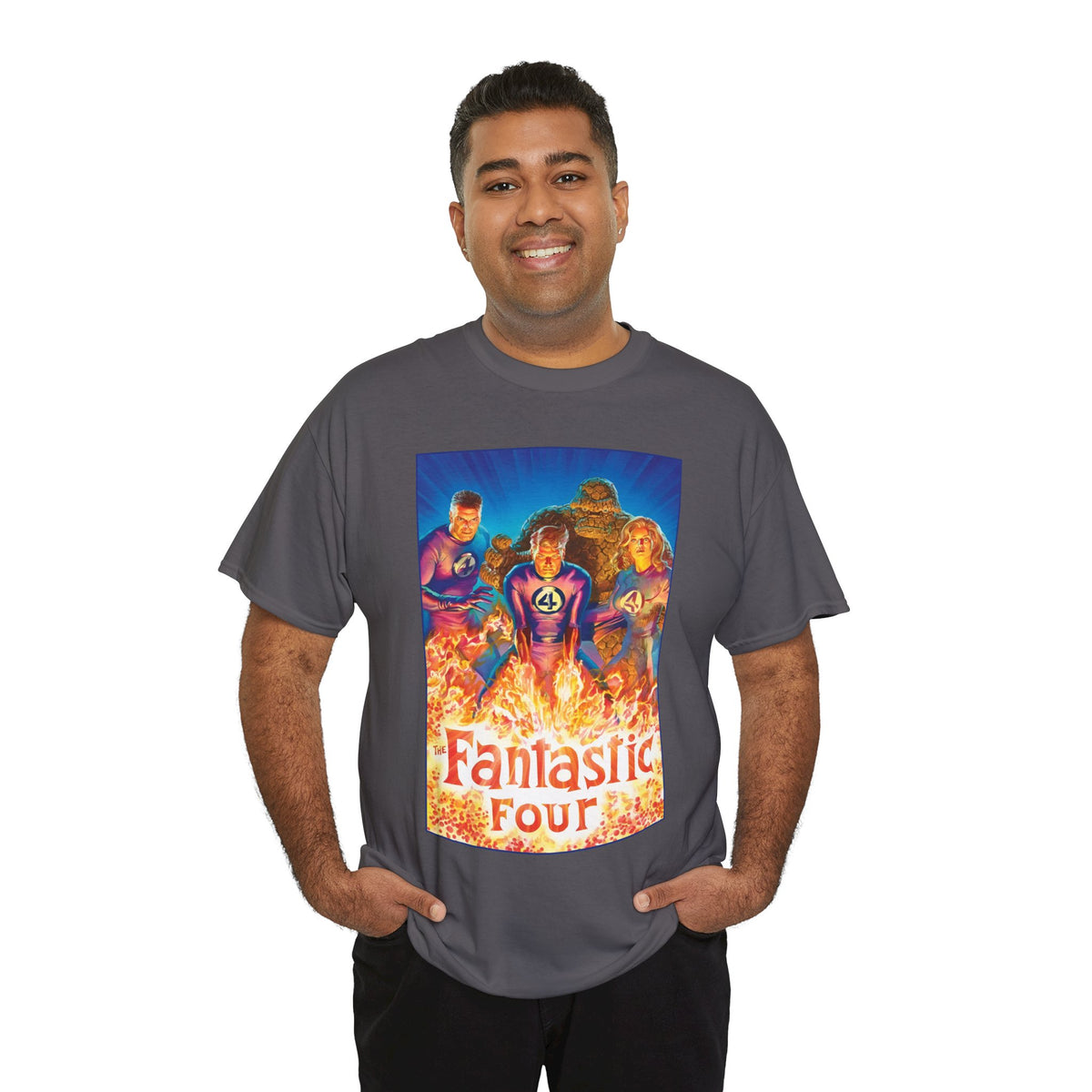 Fantastic Four T-Shirt - Alex Ross Art - Mr. Fantastic, Invisible Woman, Human Torch, The Thing - Marvel Comics