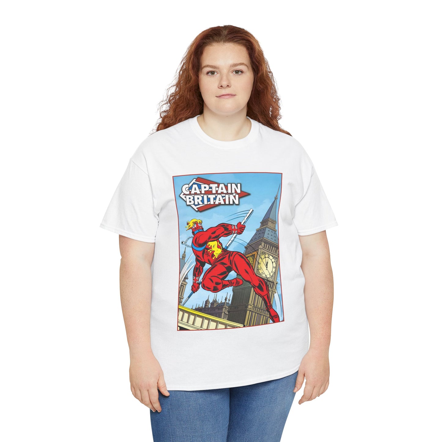 Captain Britain T-Shirt - Ron Wilson Art - Brian Braddock - Marvel UK Series - Chris Claremont Stories - Marvel Comics