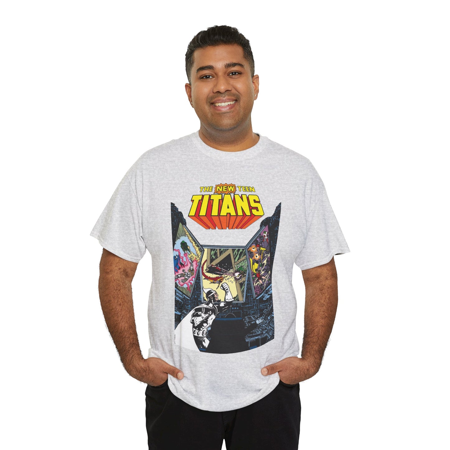 New Teen Titans T-Shirt - George Perez Art - Dr. Light, Titans Tower - DC Comics