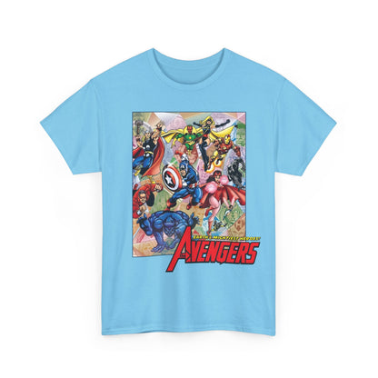 Avengers T-Shirt - George Perez Art - Captain America, Iron Man, Thor, Scarlet Witch, Black Panther, Wonder Man, Beast, Vision - Marvel Comics