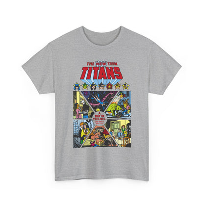 New Teen Titans T-Shirt - George Perez Art - #8 Cover - A Day in the Life - Robin, Wonder Girl, Cyborg, Starfire, Raven, Changeling, Kid Flash - DC Comics