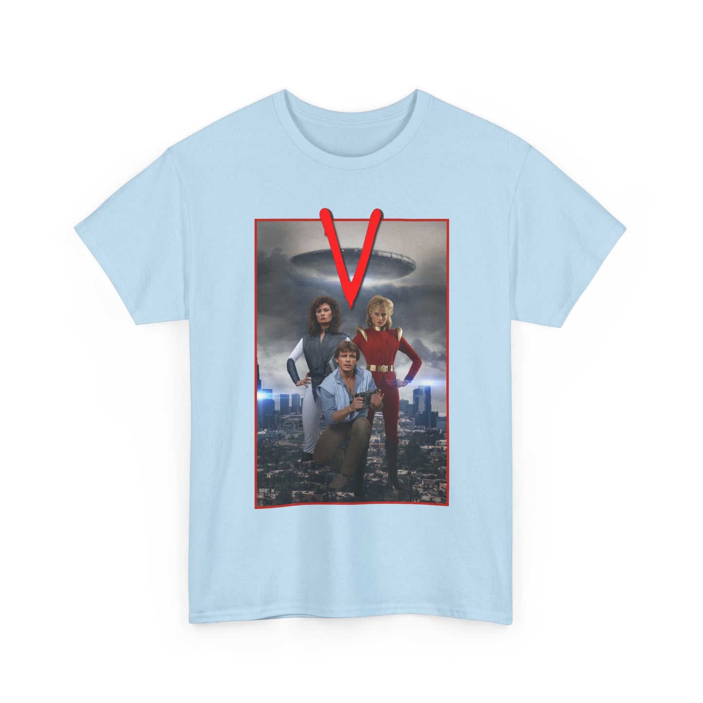 V T-Shirt - Visitors 1983 NBC Sci-Fi Aliens Series - Mike Donovan, Diana, Lydia