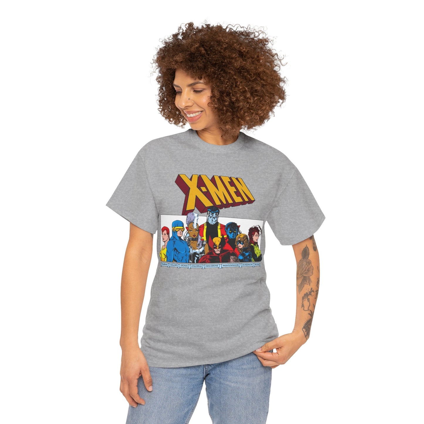 X-Men T-Shirt - Arthur Adams Art - Cyclops, Nightcrawler, Storm, Wolverine, Shadowcat, Phoenix (Rachel Summers), Colossus, Rogue - Marvel Comics