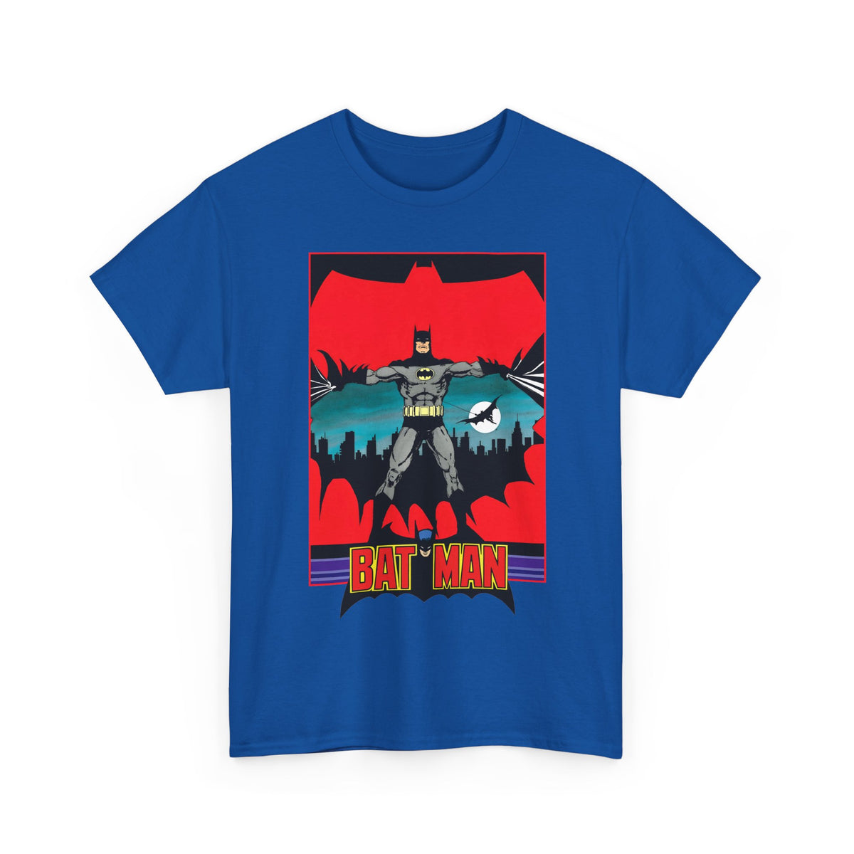 Batman T-Shirt - George Perez Art - 1980s JLA Postcard Art - DC Comics