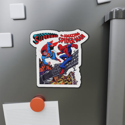 Superman Vs Spider-Man Die-Cut Magnet - DC Comics/Marvel Comics 1970s Crossover - Clark Kent & Peter Parker - 3", 4", 5", 6"