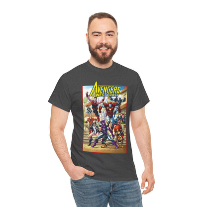 West Coast Avengers T-Shirt - Todd Nauck Art - Hawkeye, Iron Man, Wonder Man, Tigra, Vision - Marvel Comics
