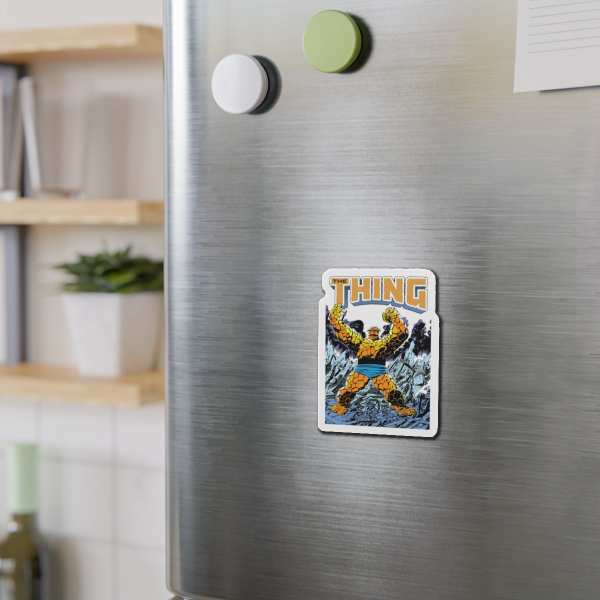 The Thing Die-Cut Magnet - John Byrne Art - Fantastic Four Member - Post Secret Wars Series - Ben Grimm - Marvel Comics - 3", 4", 5", 6"