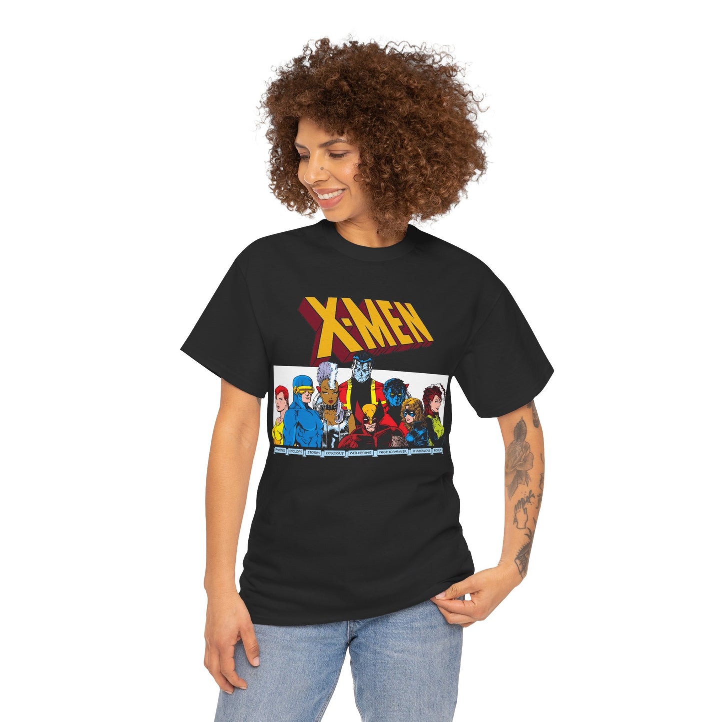X-Men T-Shirt - Arthur Adams Art - Cyclops, Nightcrawler, Storm, Wolverine, Shadowcat, Phoenix (Rachel Summers), Colossus, Rogue - Marvel Comics