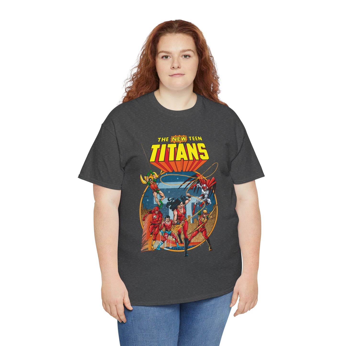 New Teen Titans T-Shirt - George Perez Art - Wonder Girl, Flash, Robin, Speedy, Aqualad, Hawk - DC Comics