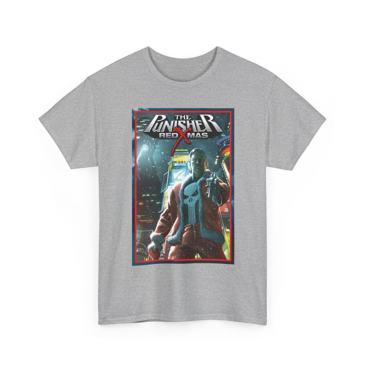 Punisher: Red Xmas T-Shirt - Mark Texeira Art - Marvel Comics