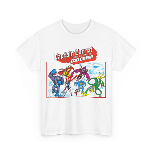 Captain Carrot & His Amazing Zoo Crew T-Shirt - DC Comics Series - Funny Animal Retro 1980s - Pig-Iron, Yankee Poodle, Rubberduck