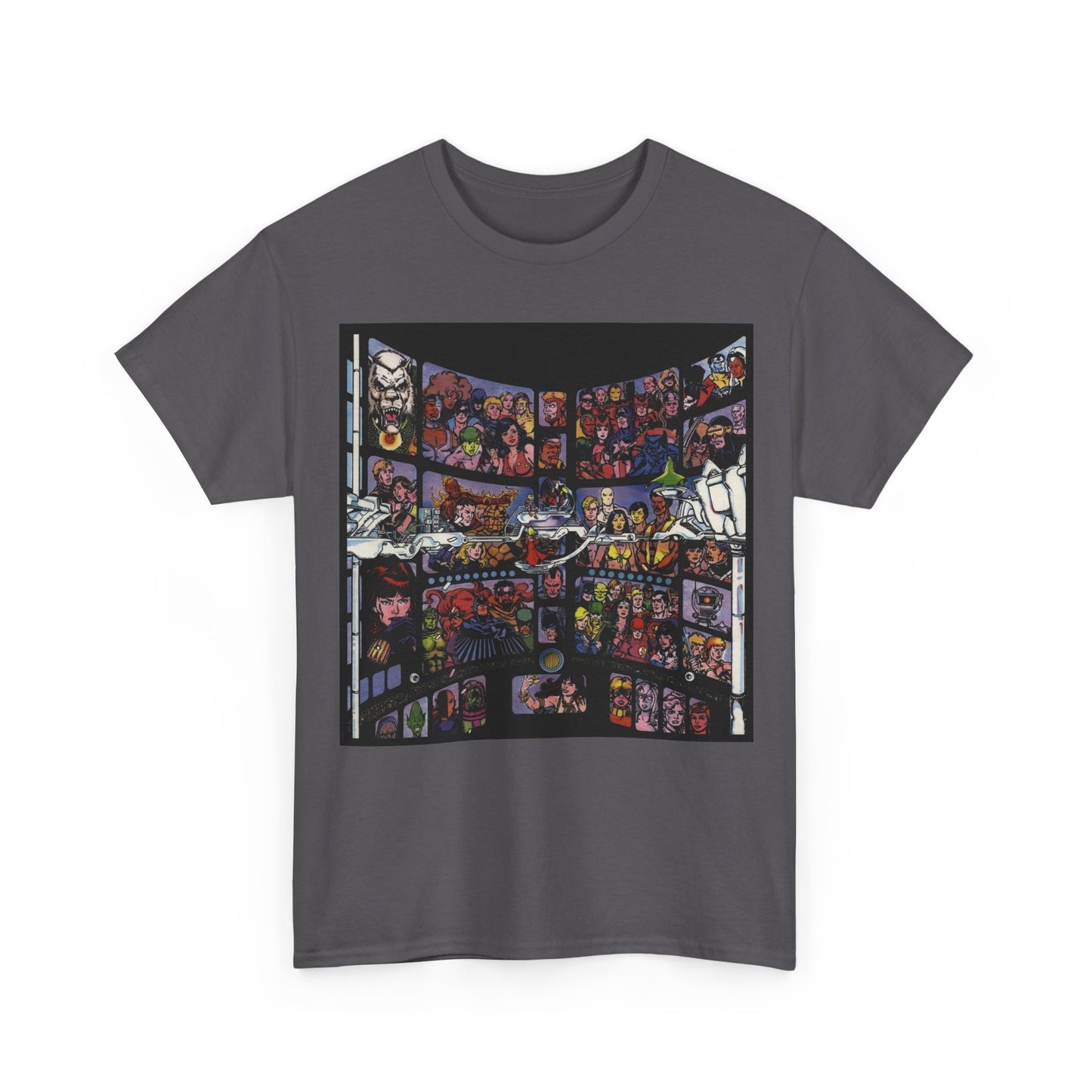 Focus on George Perez T-Shirt - Monitor, New Teen Titans, Avengers, Fantastic Four - DC & Marvel Comics - Note: Black Tee is a Negative Space Piece and is Borderless