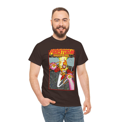 Firestorm the Nuclear Man T-Shirt - George Perez JLA Postcard Art 1980s - DC Comics - Justice League of America Member