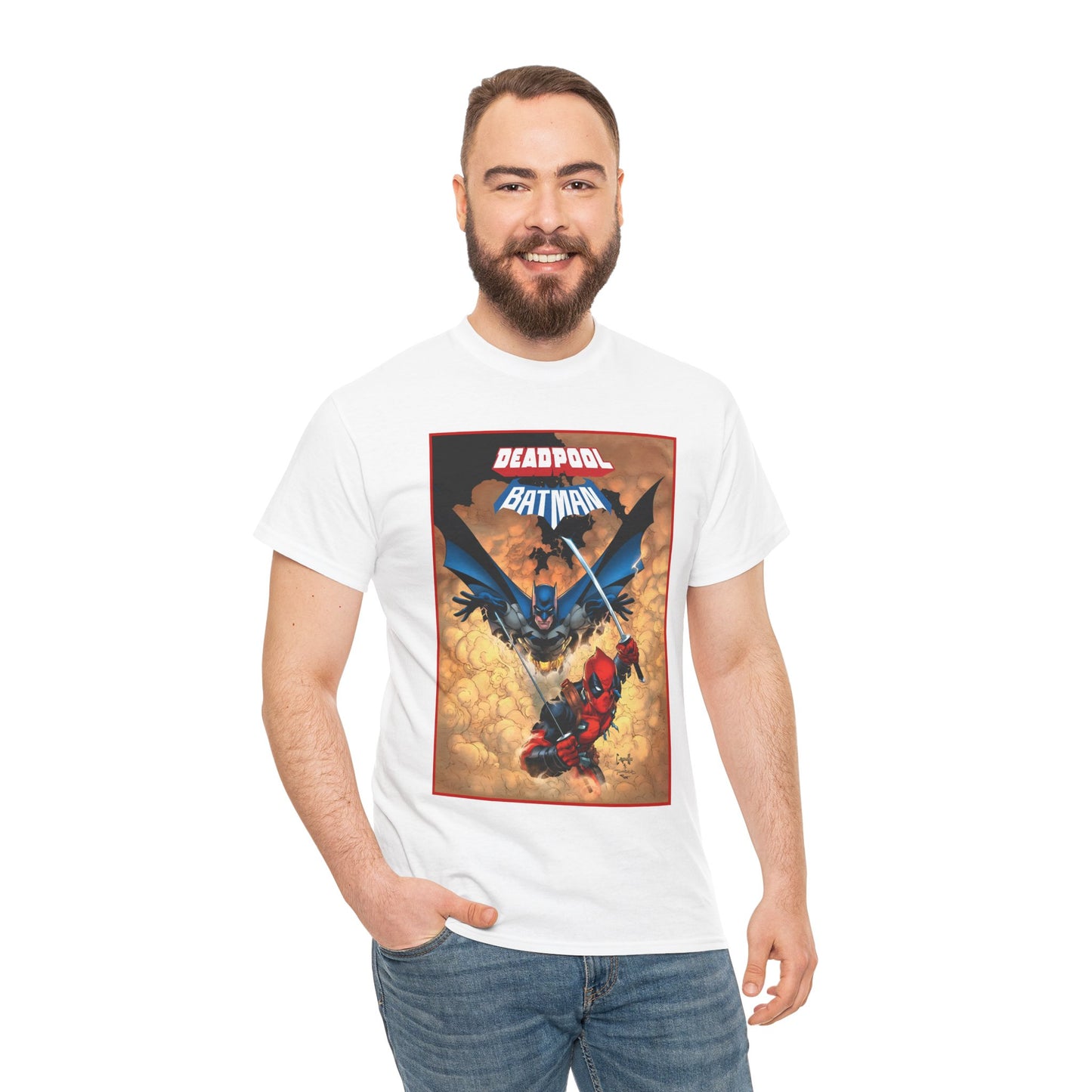 Deadpool & Batman T-Shirt - Greg Capullo Art - DC & Marvel Comics - Crossover - Slade Wilson, Bruce Wayne - 2025