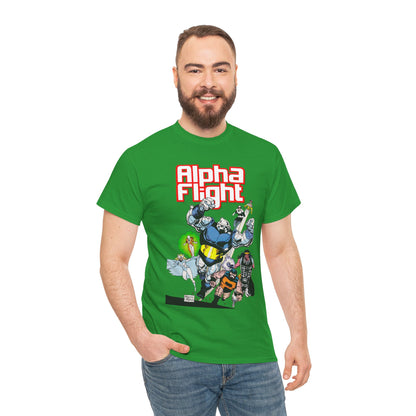 Alpha Flight T-Shirt - Mike Mignola Art - Shaman, Snowbird, Northstar, Aurora, Box, Vindicator, Puck - Canada's Super-Team - Marvel Comics