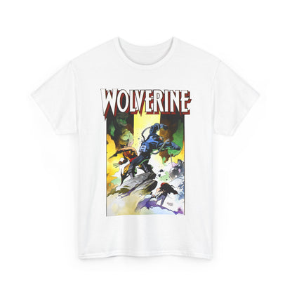 Wolverine T-Shirt - Mike Mignola Art - Jungle Adventure - Savage Land Story - Vs A Dinosaur - Logan, X-Men Member - Marvel Comics