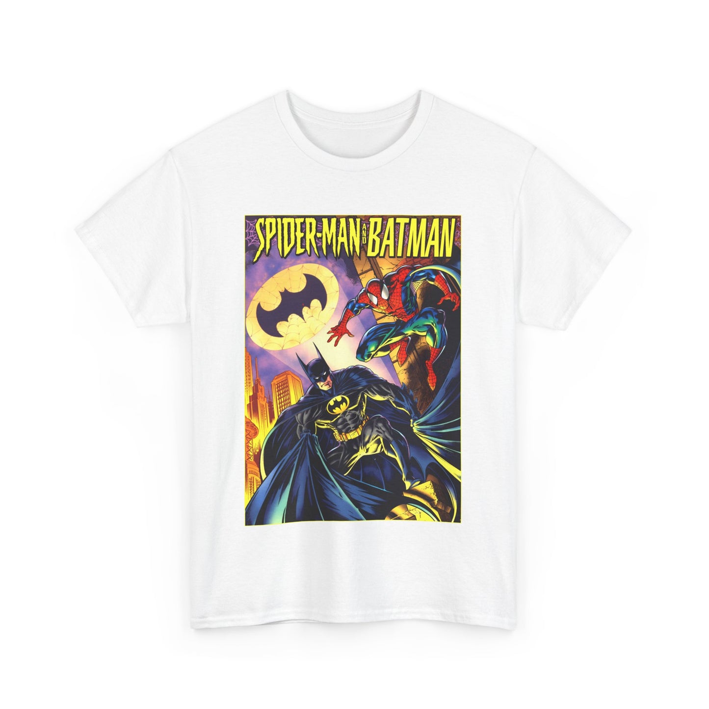 Batman/Spider-Man Shirt - Mark Bagley Art - DC Comics/Marvel Comics Cross-Over From the 1990s