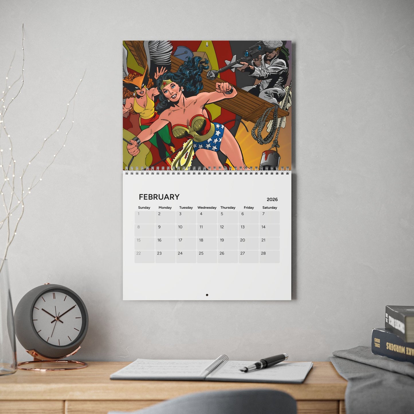 Wonder Woman Calendar (2026) - Bronze Age Art - Pre-Crisis DC Comics - Diana Prince of Paradise Island