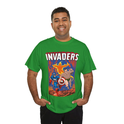 Invaders T-Shirt - John Byrne Art - Captain America, Namor, Human Torch - Marvel Comics Golden Age Characters