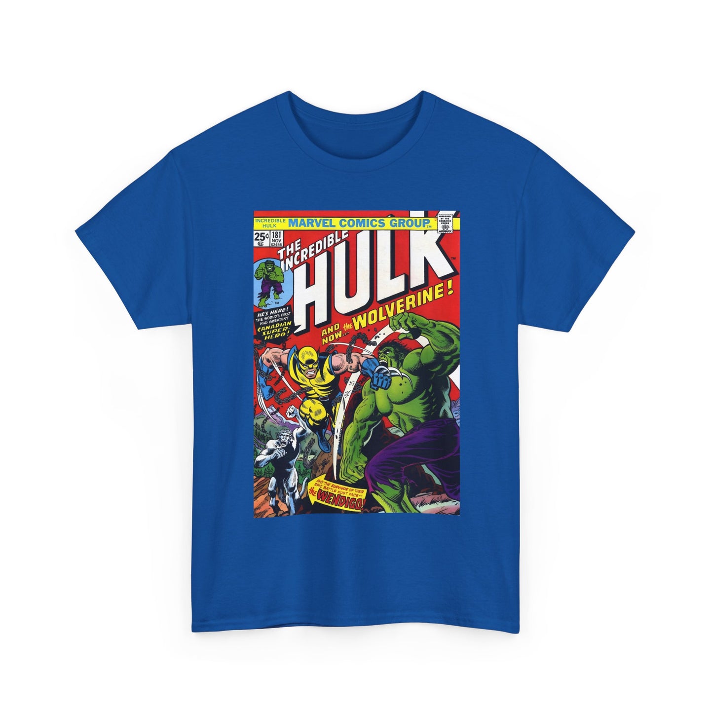 Incredible Hulk #181 T-Shirt - First Appearance of Wolverine - Vs The Wendigo - Marvel Comics