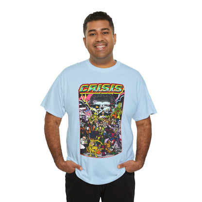 Crisis on Infinite Earths T-Shirt - DC Comics - George Perez Art - Joker, Lex Luthor, Cheetah, Solomon Grundy, Black Adam, Deathstroke, Validus - #9 Cover - DC Comics