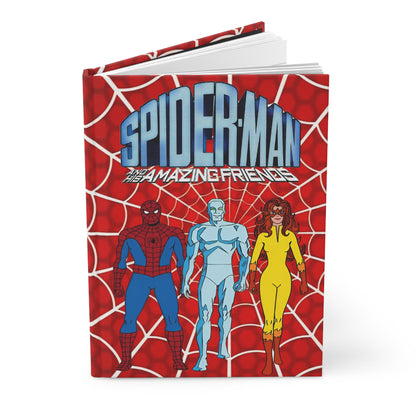 Spider-Man & His Amazing Friends Hardcover Journal - 150 Lined Pages - Firestar, Iceman - Marvel Comics 1980s Cartoon Series
