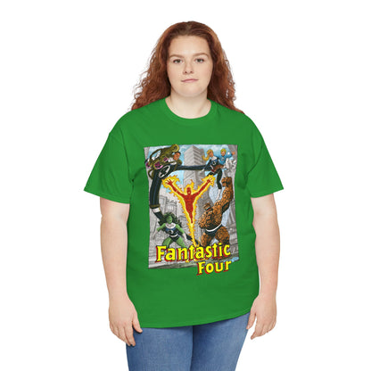 Fantastic Four T-Shirt - John Byrne Art - She-Hulk, Invisible Woman, Thing, Reed Richards, Human Torch - Baxter Building - Marvel Comics