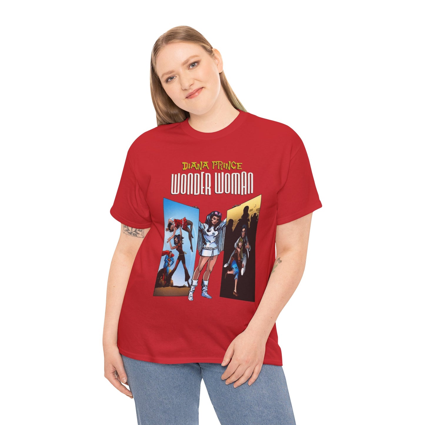 Diana Prince Wonder Woman  T-Shirt - 1970s White Suit Years - Bronze Age DC Comics