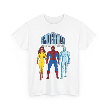 Spider-Man & His Amazing Friends T-Shirt - Spidey, Firestar, Iceman - Popular 1980s Marvel TV Cartoon - Marvel Comics